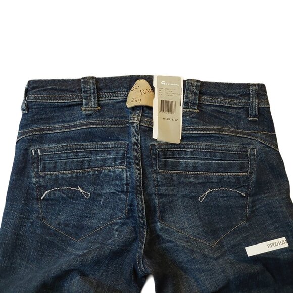 G-Star 3301 Speed Bell Cut Flare Trash Wash Blue Denim Jeans Sz 26 x 35 NWT - Picture 8 of 10